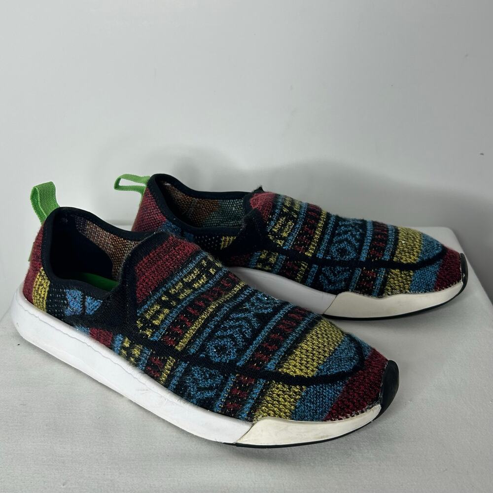 Sanuk Sidewalk Surfer Slip On Shoes Baja Aztec Knit Mens 9 Womens 10.5